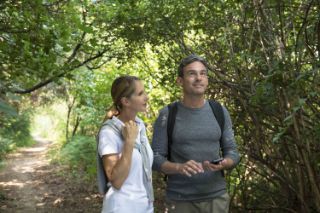 Man and woman walking 