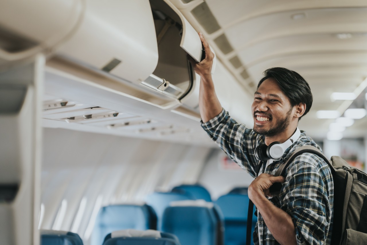 Man on airplane